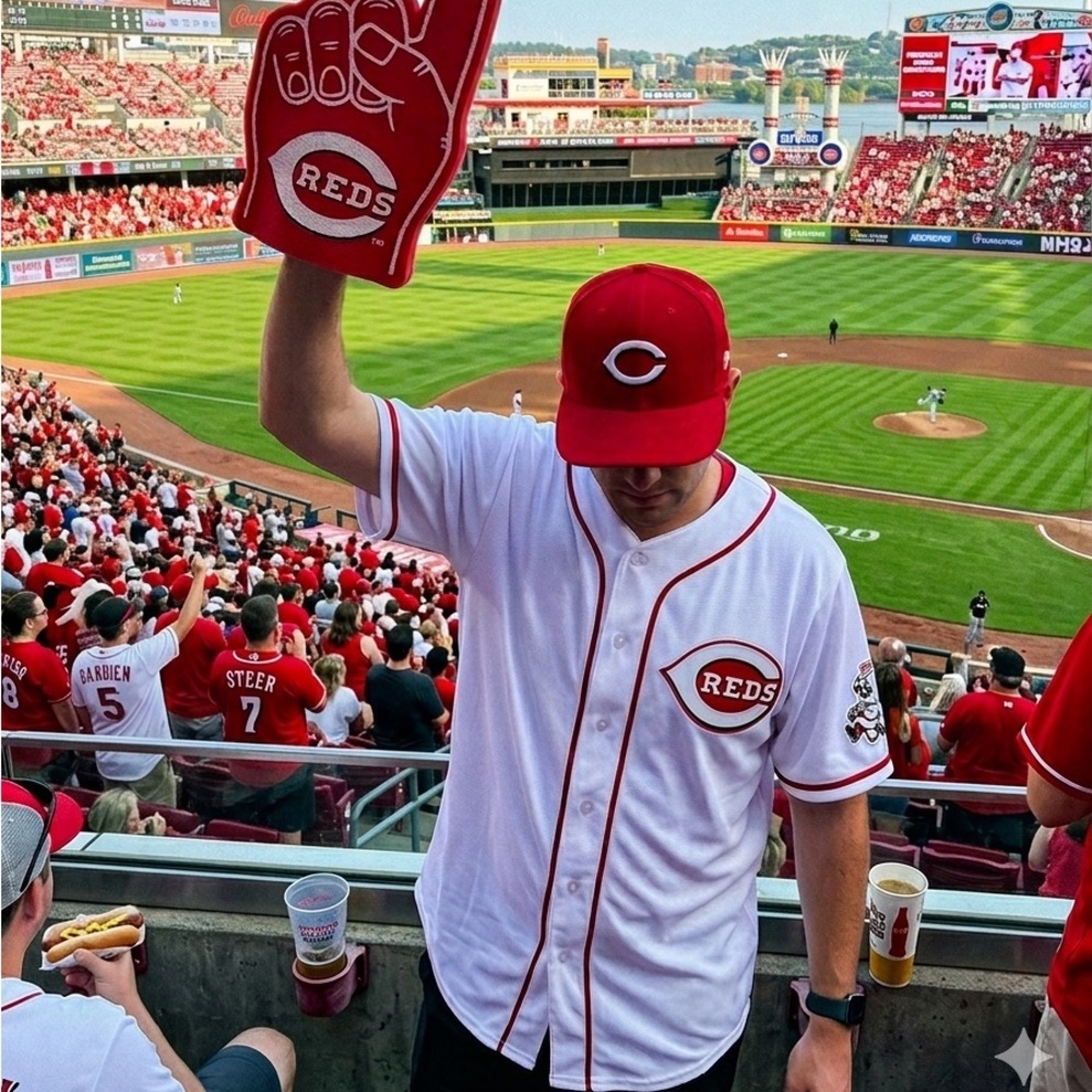 Cincinnati Reds Spencer Steer #7 Jersey - Size XL - White/Red